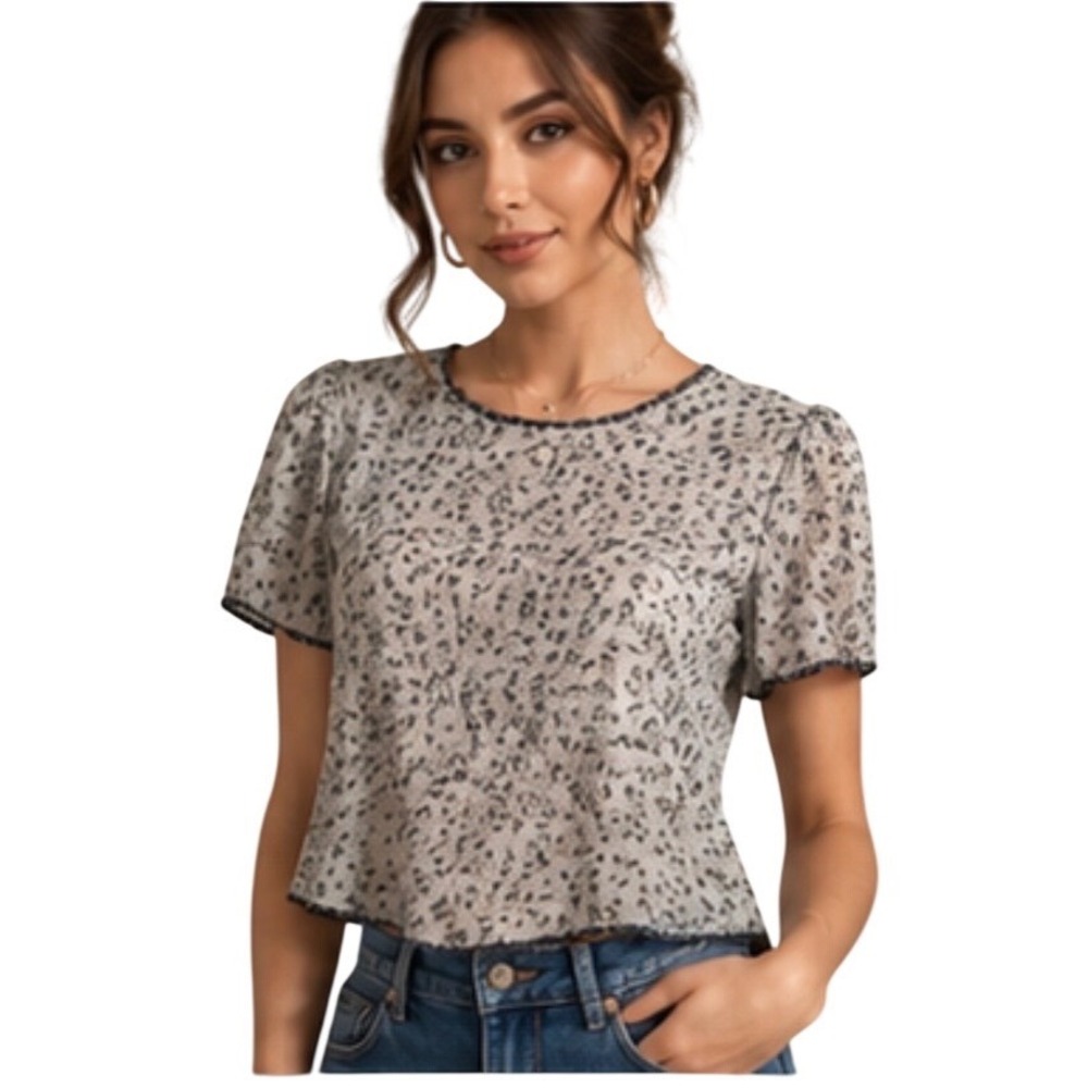 Vintage Papell Boutique Evening Silk Beaded Top Gray Silver Cocktail PS
